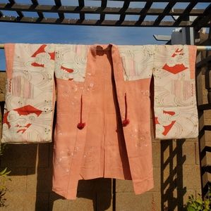 VINTAGE JAPANESE HANDSTITCHED TRADITIONAL SILK KIMONO